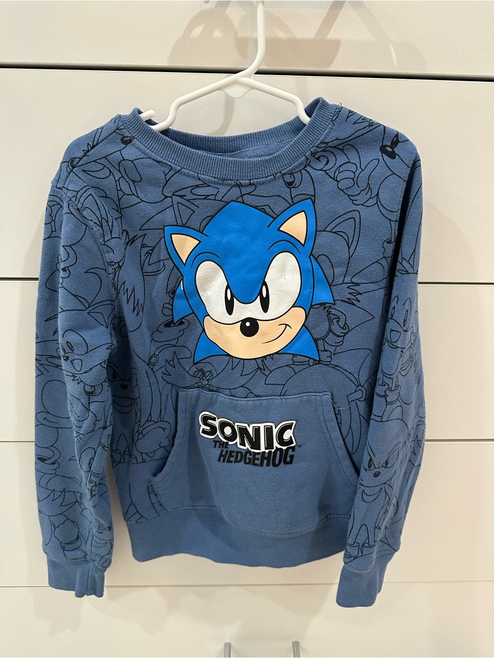 Sonic the Hedgehog Blue Kids Pullover Sweatshirt Size XS